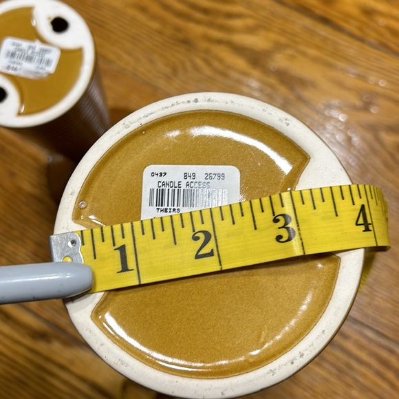 Brown Ceramic candle sticks.  Good condition. - Picture 9 of 11